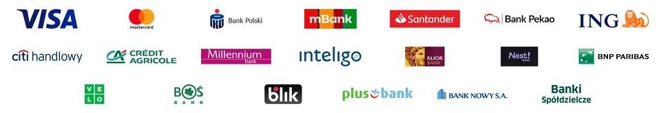 Metody płatności: Visa, Mastercard, BLIK i szybkie przelewy z polskich banków